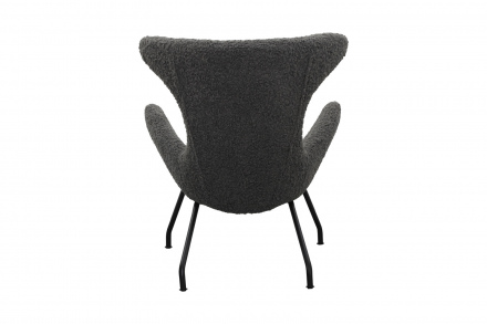 SalesFever Relaxsessel Teddyfell grau, 100% Polyester, Bezug Teddyfell, Gestell schwarz pulverbeschichtet Metall