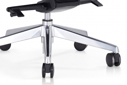 SalesFever Bürostuhl Kunstleder-Optik schwarz, Kunstleder-Optik Rollen, poliertes Aluminium Gestell
