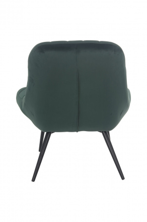 SalesFever Sessel XXL Samt grün Metall schwarz, 100% Polyester, Metallbeine schwarz pulverbeschichtet, mit Steppung