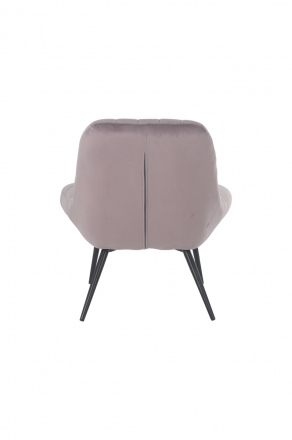 SalesFever Sessel XXL Samt rosa Metall schwarz, 100% Polyester, Metallbeine schwarz pulverbeschichtet, mit Steppung