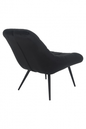 SalesFever Sessel XXL Samt schwarz Metall schwarz, 100% Polyester, Metallbeine schwarz pulverbeschichtet, mit Steppung