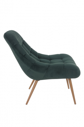 SalesFever Sessel XXL Samt grün Metall Holzoptik, 100% Polyester, Metallbeine in Holzoptik, mit Steppung
