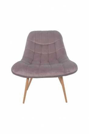 SalesFever Sessel XXL Samt rosa Metall Holzoptik, 100% Polyester, Metallbeine in Holzoptik, mit Steppung