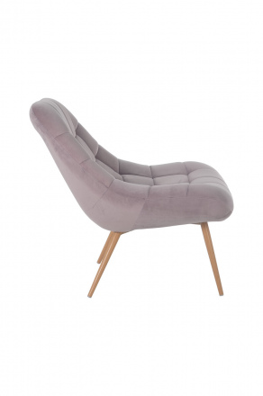 SalesFever Sessel XXL Samt rosa Metall Holzoptik, 100% Polyester, Metallbeine in Holzoptik, mit Steppung