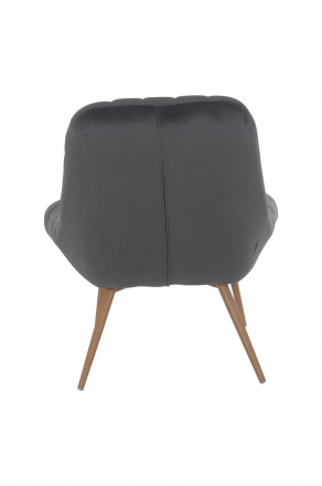 SalesFever Sessel XXL Samt grau Metall Holzoptik, 100% Polyester, Metallbeine in Holzoptik, mit Steppung