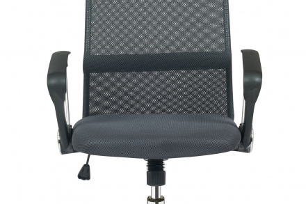 SalesFever Bürostuhl Grau mit Mesh, Höhenverstellbar, mit Armlehnen, Rückenlehne im Mesh-Look, Kopfteil Kunstleder, Nylon Rollen