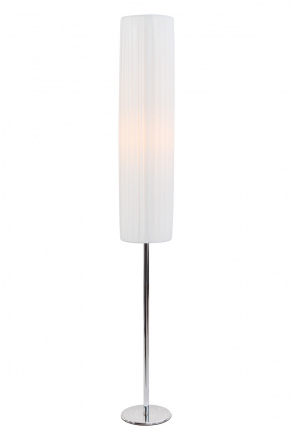 SalesFever Stehlampe rund 110 cm, Plissee Lampenschirm aus Latex, Gestell Edelstahl