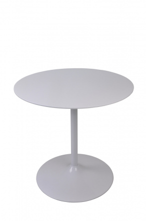 SalesFever Essgruppe 5 tlg. Ø80 cm, Esstisch MDF und Metall, Esszimmerstuhl Weiß besteht aus 1x391358+1x399613