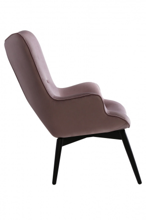 SalesFever Sessel Rose Samt, Beine Metall schwarz pulverbeschichtet, mit Armlehnen