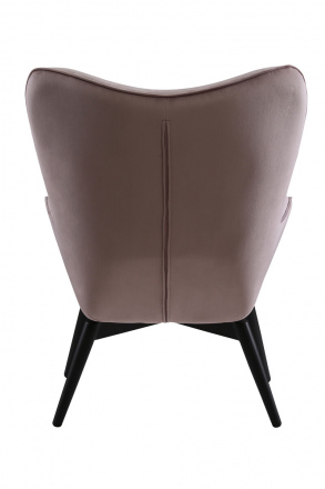 SalesFever Sessel Rose Samt, Beine Metall schwarz pulverbeschichtet, mit Armlehnen