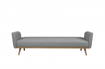 SalesFever Schlafsofa, Strukturstoff fein, mit Holzleiste und -füßen
