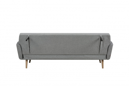 SalesFever Schlafsofa, Strukturstoff fein, mit Holzleiste und -füßen