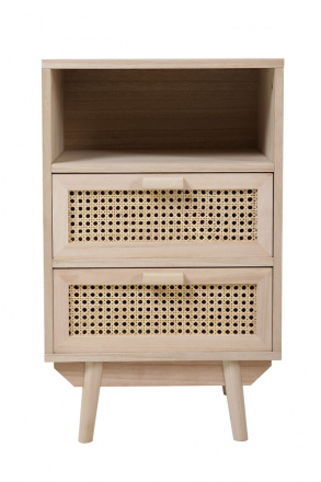 SalesFever Kommode 42x36 cm Rattangeflecht, 2 Schubladen, 1 offenes Fach