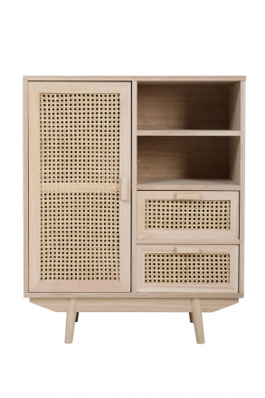 SalesFever Sideboard 70x36 cm Rattangeflecht, 2 Schubladen, 1 Türe, 2 offene Fächer