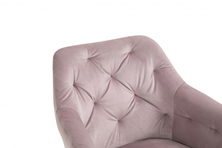 SalesFever Armlehnstuhl mit 360° Drehfunktion Rose, Samtbezug, Beine Metall Schwarz pulverbeschichtet