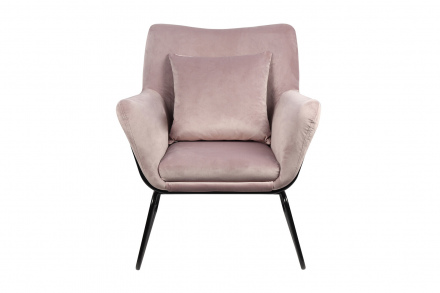 SalesFever Relaxsessel mit Samtbezug Rose, Gestell Metall Schwarz pulverbeschichtet