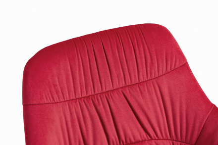 SalesFever Armlehnstuhl mit Wabensteppung Samt Rot, Beine Metall Schwarz pulverbeschichtet