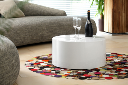 SalesFever Couchtisch Ø 60 cm rund weiß, hochglanz lackiert