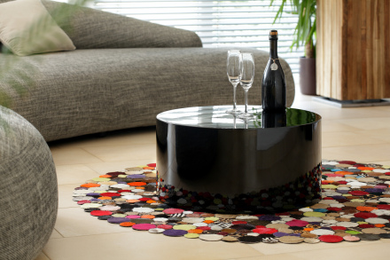 SalesFever Couchtisch Ø 60 cm rund schwarz, hochglanz lackiert