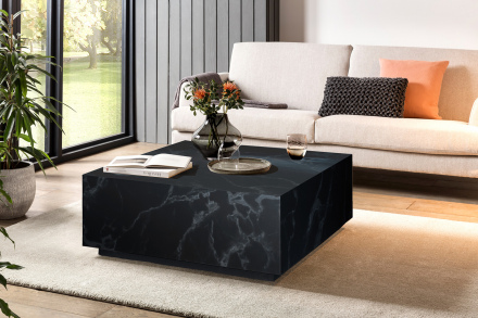 SalesFever Couchtisch 90x90 cm, quadratisch, in Marmoroptik