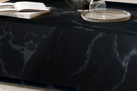 SalesFever Couchtisch Schwarz, 120x75 cm, rechteckig, in Marmoroptik