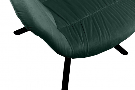SalesFever Armlehnstuhl mit Wabensteppung Samt Tannengrün, 360° Drehgestell Metall Schwarz pulverbeschichtet