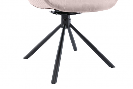 SalesFever Armlehnstuhl mit Wabensteppung Samt Rose, 360° Drehgestell Metall Schwarz pulverbeschichtet