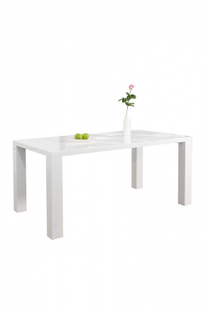 SalesFever Esstisch 140x90x76 cm weiß, hochglanz lackiert, Tischplatte 45 mm