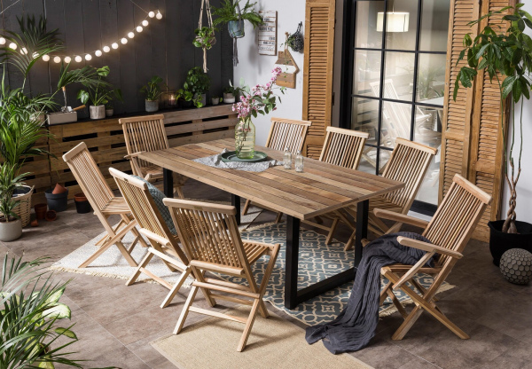 Möbilia Gartensessel, 2er-Set, Teak aus Teakholz , in der Farbe natur 11020005