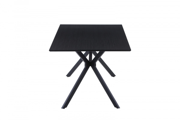 Möbilia Tisch 180x90 cm aus MDF mit Dekor, Gestell Metall , in der Farbe Platte dunkelgrau, Gestell schwarz 12020038
