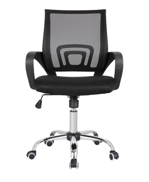 Möbilia Bürostuhl, schwarz/grau aus Metall verchromt, Kunstleder-Optik + Mesh , in der Farbe schwarz/grau, silber 14020002