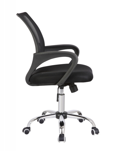 Möbilia Bürostuhl, schwarz/grau aus Metall verchromt, Kunstleder-Optik + Mesh , in der Farbe schwarz/grau, silber 14020002