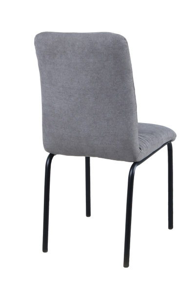 Möbilia Stuhl, 2er-Set aus Bezug Stoff, Gestell pulverbeschichteter Stahl , in der Farbe Bezug hellgrau, Gestell matt schwarz 17020000