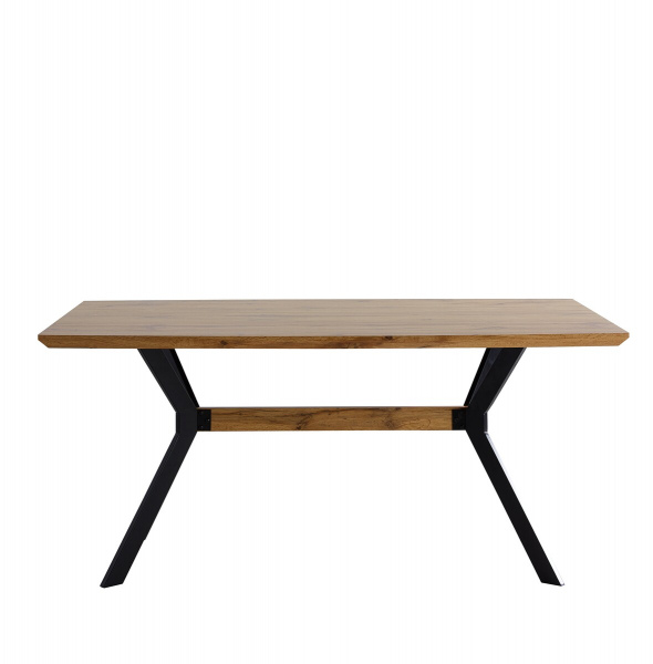Möbilia Tisch 160x90 cm natur, Beine schwarz 18020008