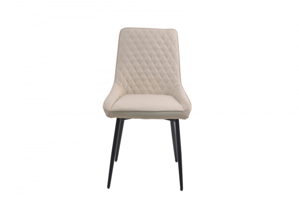Möbilia Stuhl, 2er-Set Bezug beige, Beine schwarz 21020055