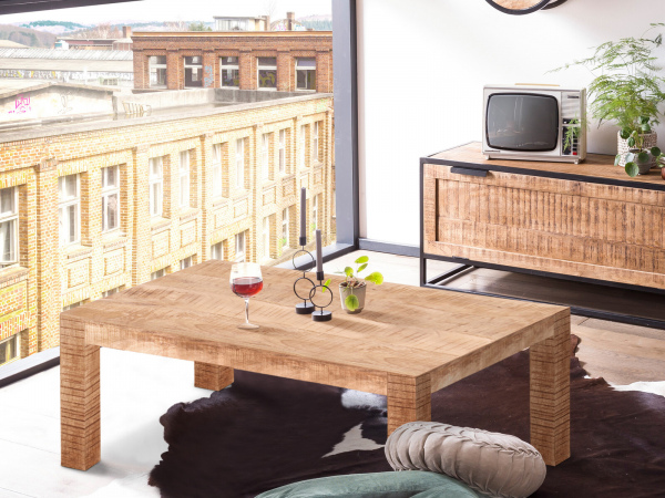 Möbilia Couchtisch 110x60 cm aus Mango, lackiert , in der Farbe natur 23020000