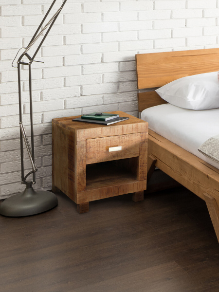 Möbilia Nachtkommode aus Mango, lackiert , in der Farbe natur 23020003