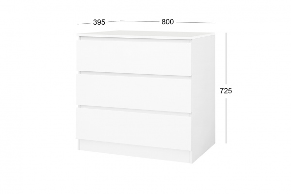 Möbilia Kommode aus Spanplatte melaminbeschichtet, Schubladen + Deckplatte MDF lackiert , in der Farbe weiß Hochglanz 27020006