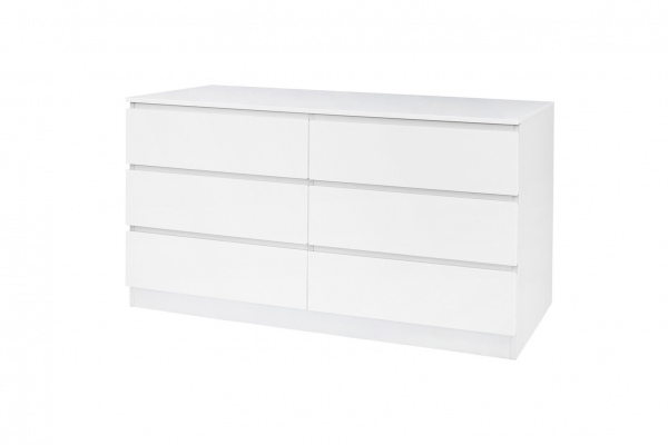 Möbilia Sideboard aus Spanplatte melaminbeschichtet, Schubladen + Deckplatte MDF lackiert , in der Farbe weiß Hochglanz 27020007