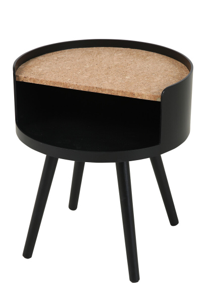 Möbilia Beistelltisch aus MDF mit Kork, Pinie , in der Farbe natur, schwarz 28020048