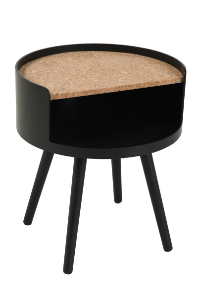 Möbilia Beistelltisch aus MDF mit Kork, Pinie , in der Farbe natur, schwarz 28020048