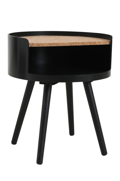 Möbilia Beistelltisch aus MDF mit Kork, Pinie , in der Farbe natur, schwarz 28020048