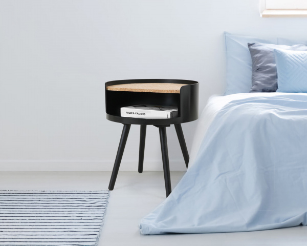 Möbilia Beistelltisch aus MDF mit Kork, Pinie , in der Farbe natur, schwarz 28020048