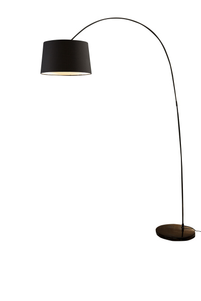 SalesFever Bogenlampe 205 cm schwarz, Dimmschalter, Ø Lampenschirm 40cm, echter Marmorfuß