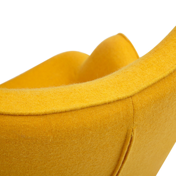 SalesFever Sessel gelb Webstoff, Webstoff, Metallbeine in Holzoptik, Eichefarben