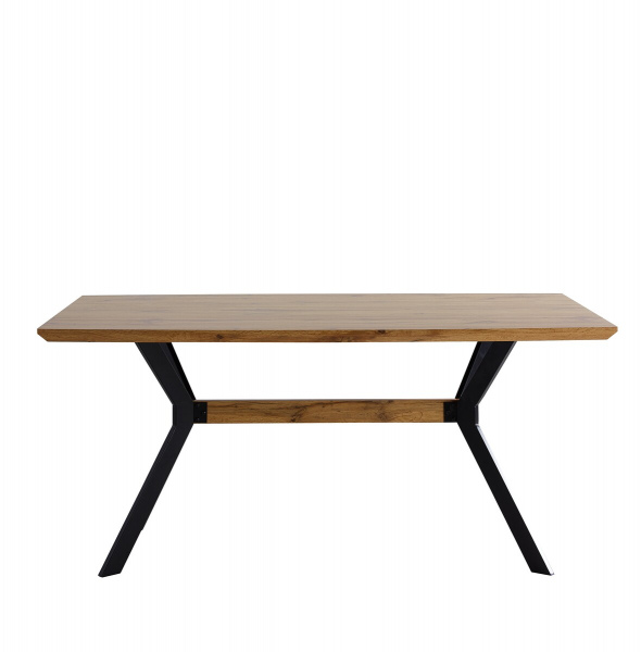 SalesFever Tisch 160x90 cm, 4 Beine durch eine Querstrebe verbunden