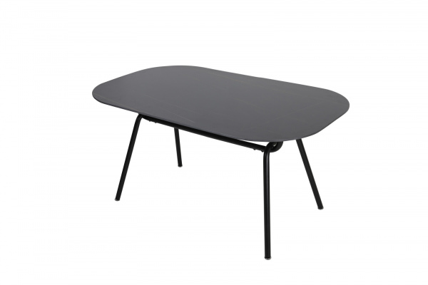 SalesFever Tisch 150x90 cm, abgerundete Ecken, Sintersteinplatte