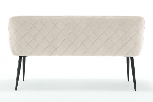SalesFever Sitzbank 160 cm Samt Creme, mit Armlehnen und Rückensteppung