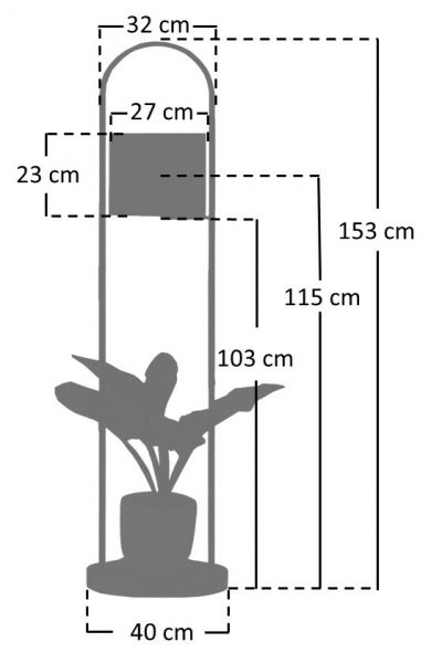 SalesFever Stehleuchte Akazienholz Natur/Weiß 153 cm, handgefertigt, mit Gestell für Pflanzen