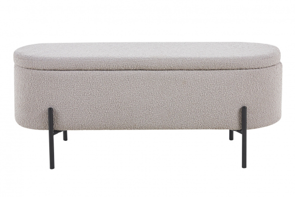 SalesFever Bettbank mit Stauraumfunktion Taupe, aufklappbar, bezogen mit Bouclé Stoff